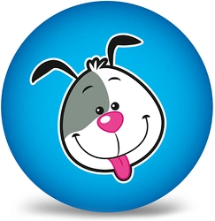 Piłka gumowa piesek niebieska dla chłopca 23cm