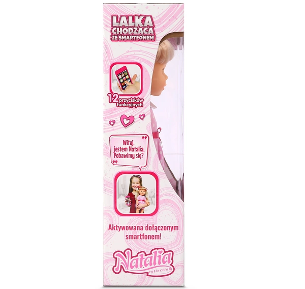Natalia ze smartfonem lalka chodząca chodzi śpiewa