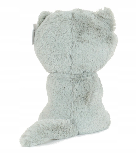 PLUSZOWY KOTEK błyszczące oczy SZARY 23CM DŹWIĘK