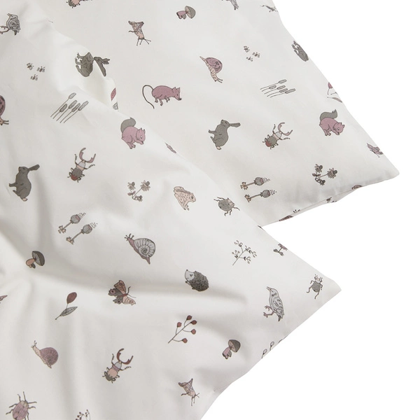 LEANDER - pościel niemowlęca Forest, Organic Cotton, 70x100 cm, Dusty Rose
