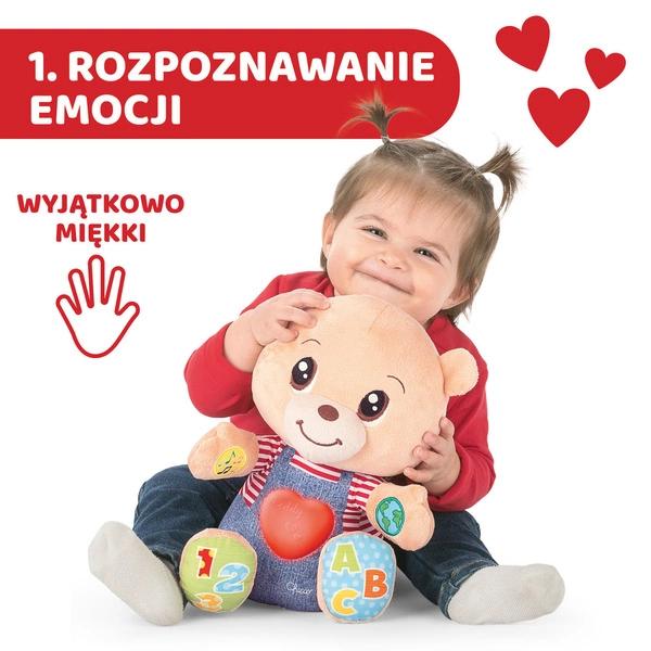 CHICCO TEDDY Miś okazujący uczucia dwujęzyczny 2W1