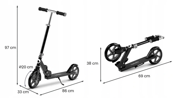 LIONELO LUCA Hulajnoga składana duża amortyzator do 100 kg
