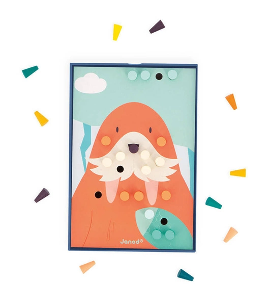 Janod - Układanka drewniana mozaika Zwierzątka 3+