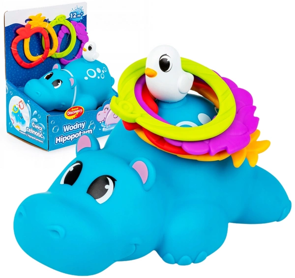 Zabawka do kapieli PŁYWAJĄCY Wodny Hipopotam do wody wanny 12m+ Dumel