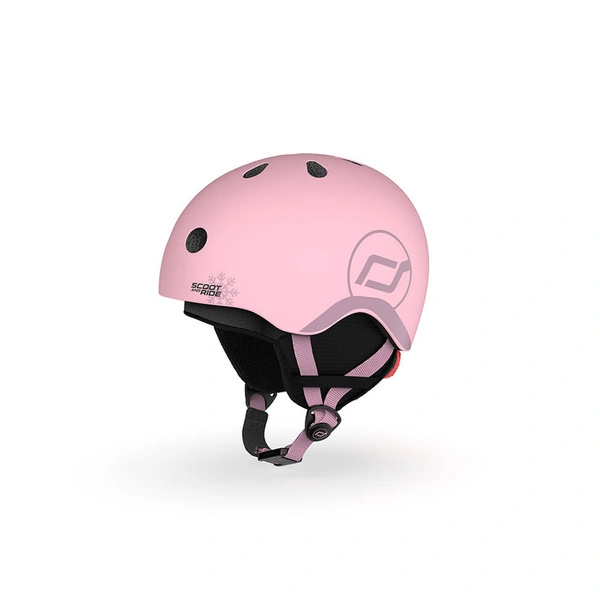 SCOOT AND RIDE kask narciarski XXS-S dla dzieci regulacja dziecięcy LED Rose