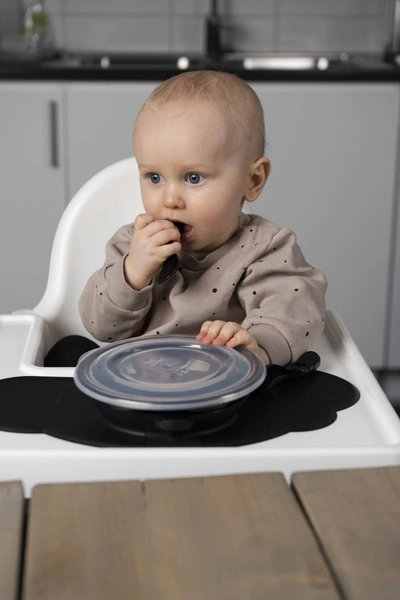 Herobility - talerzyk Eco Baby Plate - czarny