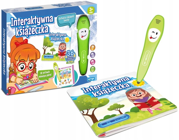 ARTYK interaktywna książeczka edukacyjna dla dzieci długopis ze wskaźnikiem