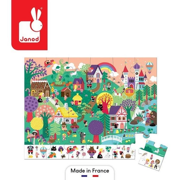 Janod - Puzzle obserwacyjne w walizce Baśnie 24 elementy 3+