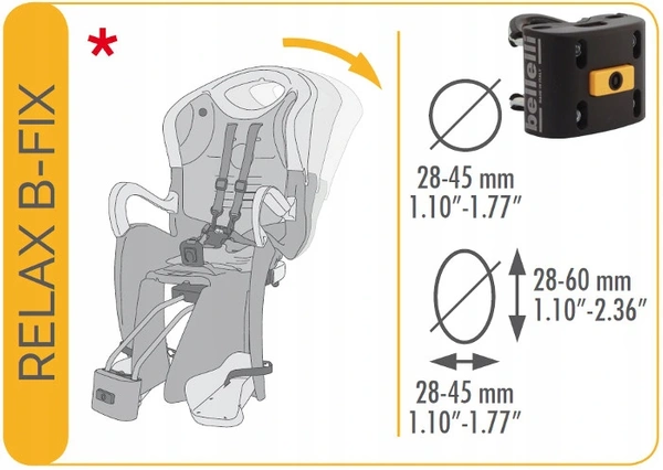 BELLELLI Tiger Relax B-FIX fotelik rowerowy odchylany