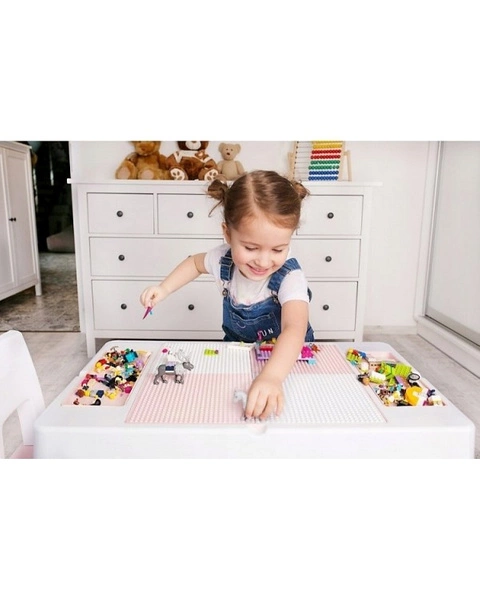 TEGGI TEGA Stolik Blat Do Klocków + 2 krzesełka multifun