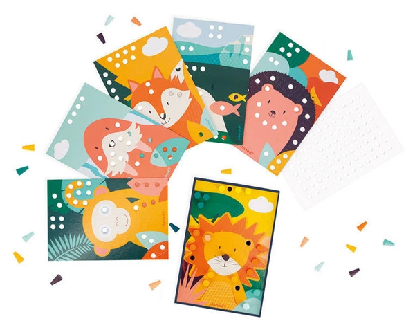 Janod - Układanka drewniana mozaika Zwierzątka 3+