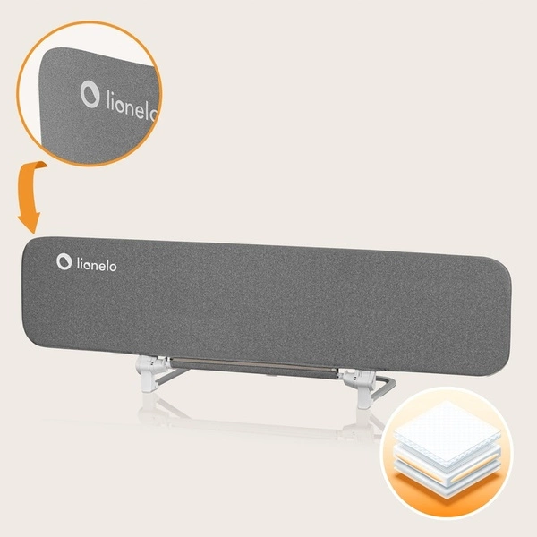 Barierka bramka do łóżka składana PRZENOŚNA + TORBA 150cm Lionelo Lora XL