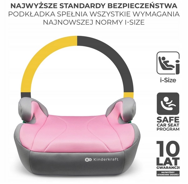 Kinderkraft I-BOOST Fotelik samochodowy BOOSTER PODSTAWKA PODKŁADKA 135-150 i-Size 15-36 kg isofix