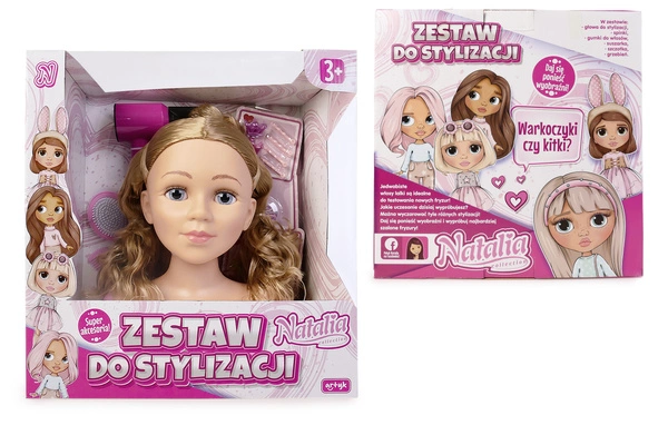 Natalia Głowa do stylizacji lalka akcesoria do fryzur włosy Nauka Czesania