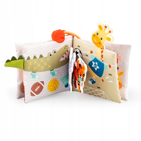 JollyBaby Miękka edukacyjna KSIĄŻECZKA zawieszka sensoryczna Dzień ŻYRAFY