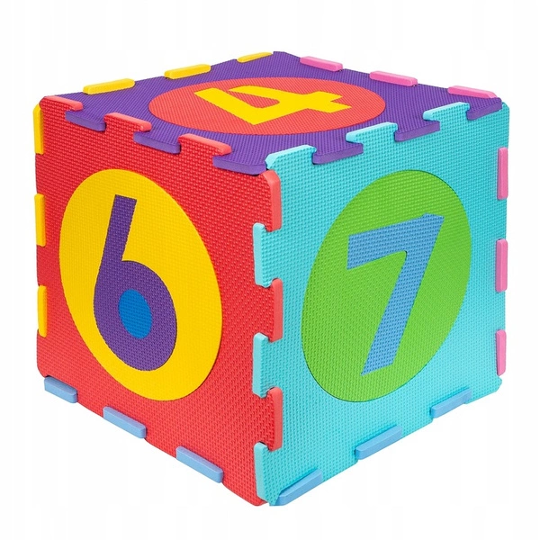 SMILY PLAY mata piankowa podłogowa puzzle miękkie kolory duże cyfry 9 EL