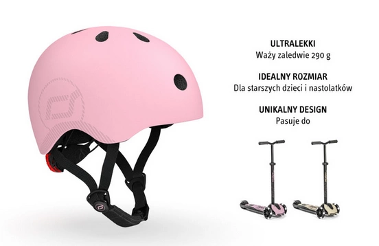 SCOOT AND RIDE KASK M-L dla dzieci regulacja kask rowerowy dziecięcy LED