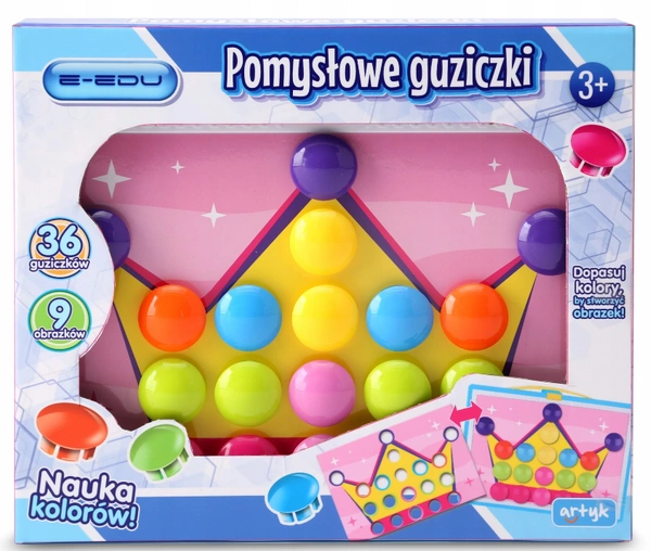 E-EDU układanka GUZICZKI księżniczki trening rączki