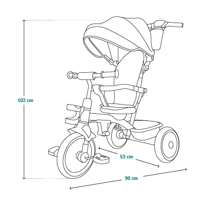 Lionelo rowerek trójkołowy jeździk 2w1 pchacz obracany 360° BERRY