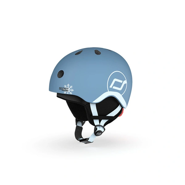 SCOOT AND RIDE kask narciarski XXS-S dla dzieci regulacja dziecięcy LED Steel