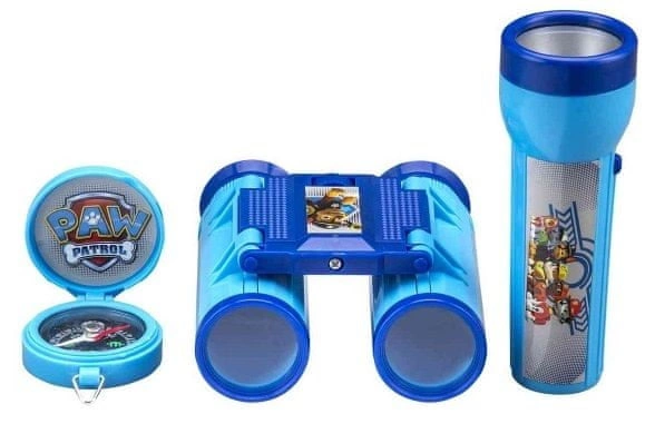 PSI PATROL ZESTAW 5w1: latarka, kompas, lornetka, walkie talkie, słuchawki