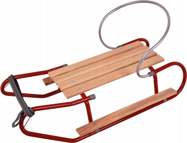 Sanki Metalowe z oparciem i podnóżkami Polskie