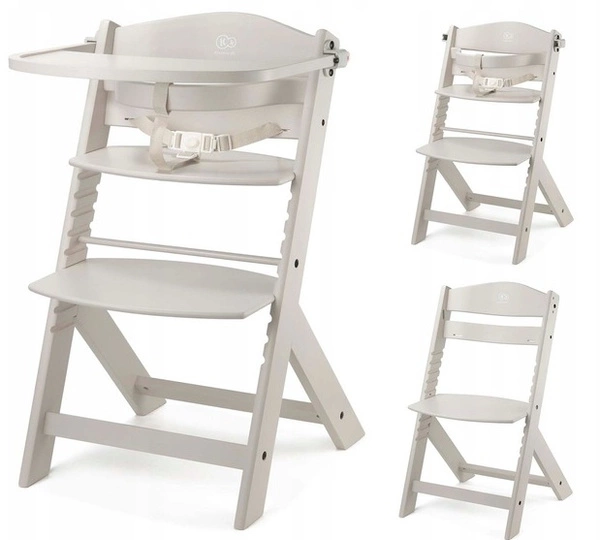 Kinderkraft ENOCK Krzesełko do karmienia drewniane beżowe