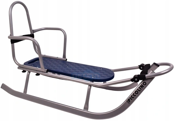 ADBOR Piccolino Sanki Metalowe z popychaczem i oparciem srebrne