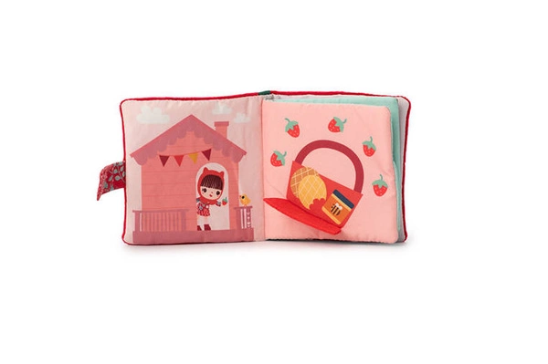 LILLIPUTIENS - Miękka mini-książeczka wielofunkcyjna z silikonowym gryzakiem Czerwony Kapturek 6 m+