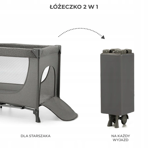 KINDERKRAFT JOY 2 Łóżeczko turystyczne 2w1 kojec składane