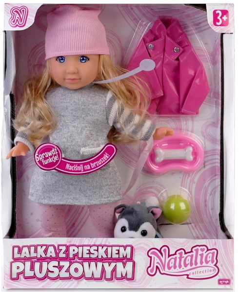 NATALIA Lalka interaktywna mówi śpiewa PL + Piesek
