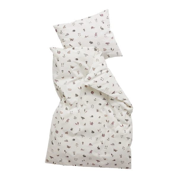 LEANDER - pościel niemowlęca Forest, Organic Cotton, 70x100 cm, Dusty Rose
