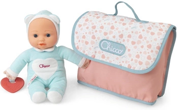 CHICCO MIĘKKA LEKKA LALKA przytulanka 30cm gryzak i torba do przewijania
