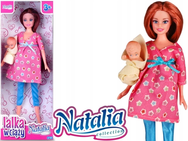 NATALIA mama z dzieckiem LALKA w ciąży bobas becik