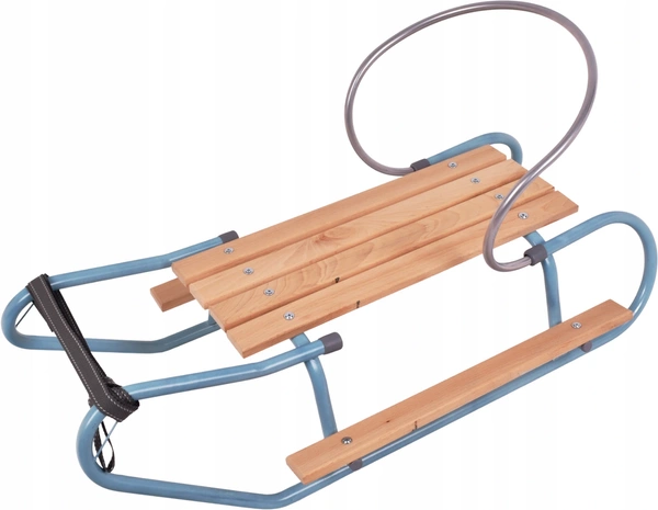 Sanki Metalowe z oparciem i podnóżkami Polskie