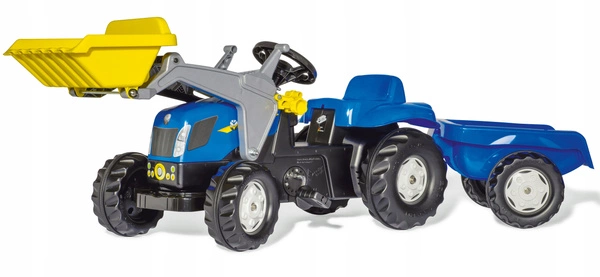 NEW HOLLAND Duży Traktor na pedały z przyczepą i łyżką
