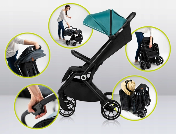 Lionelo Cloe Wózek spacerowy + AKCESORIA do 22kg