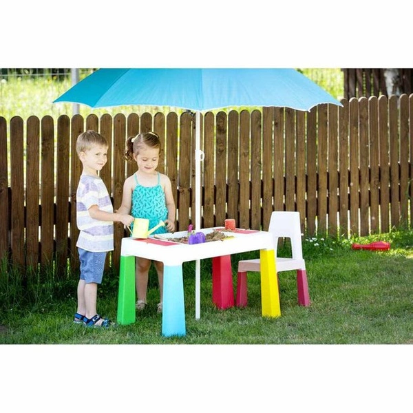 TEGGI TEGA Stolik Blat Do Klocków + 2 krzesełka multifun