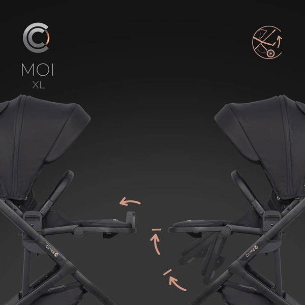 Cavoe Moi XL 2W1 wózek spacerowy z gondolą + torba + adaptery