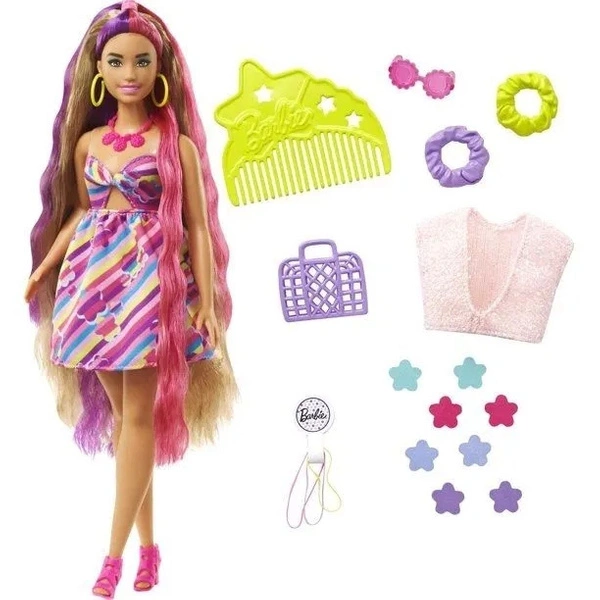 Barbie Lalka HCM89 Totally Hair ODLOTOWE FRYZURY KWIATY KWIATKI