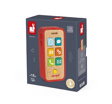 Janod - Telefon drewniany z dźwiękami