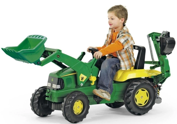 ROLLY TOYS Duży traktor na pedały John Deere ŁADOWACZ + ŁYŻKA