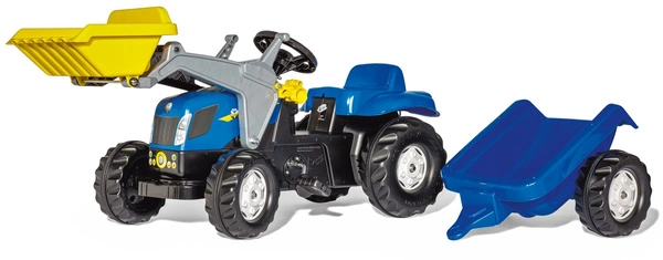 NEW HOLLAND Duży Traktor na pedały z przyczepą i łyżką