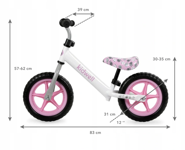 Rowerek biegowy Kidwell REBEL lekki 2,64kg koła 12 eva