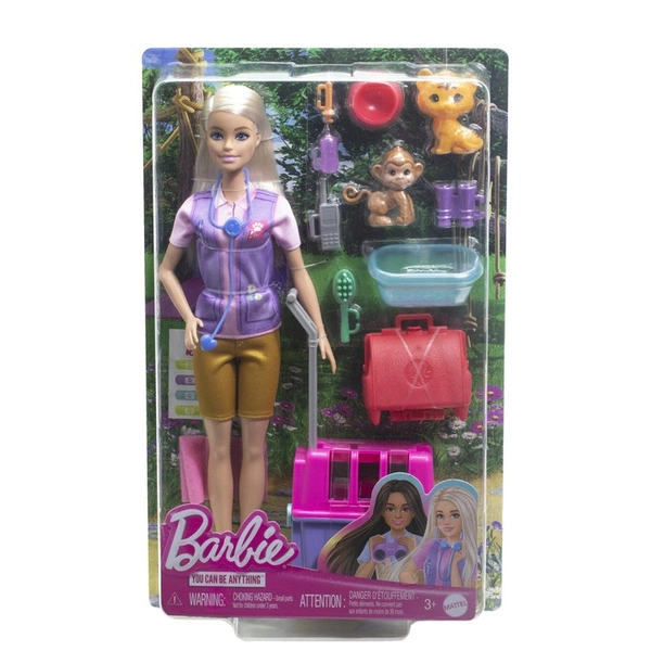 Barbie HRG50 Ratowniczka zwierząt weterynarz tygrysek i małpka