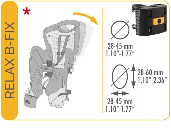 BELLELLI Mr FOX RELAX fotelik rowerowy odchylany