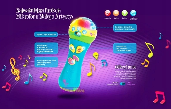 DUMEL Interaktywny Mikrofon Małego Artysty Dźwięki
