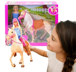 BARBIE lalka dżokejka z koniem koń + lalka FXH13