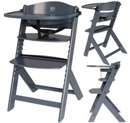 Kinderkraft ENOCK Krzesełko do karmienia drewniane grey