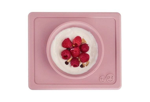 EZPZ - Silikonowa miseczka z podkładką 2w1 Mini Bowl pastelowy róż